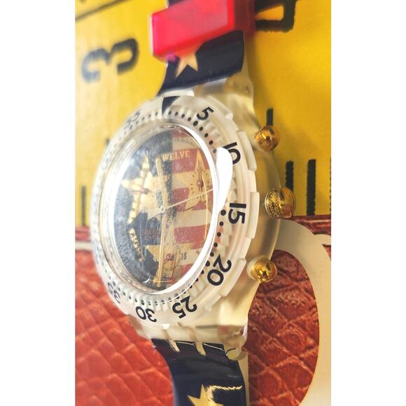 Swatch watch AMERICAN DREAM SEK103 1995 Aquachrono New old stock - Picture 4 of 10